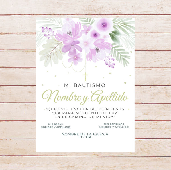 Estampita Bautismo -  Modelo 03