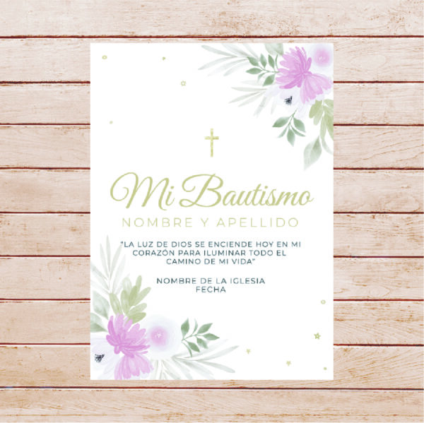 Estampita Bautismo -  Modelo 02