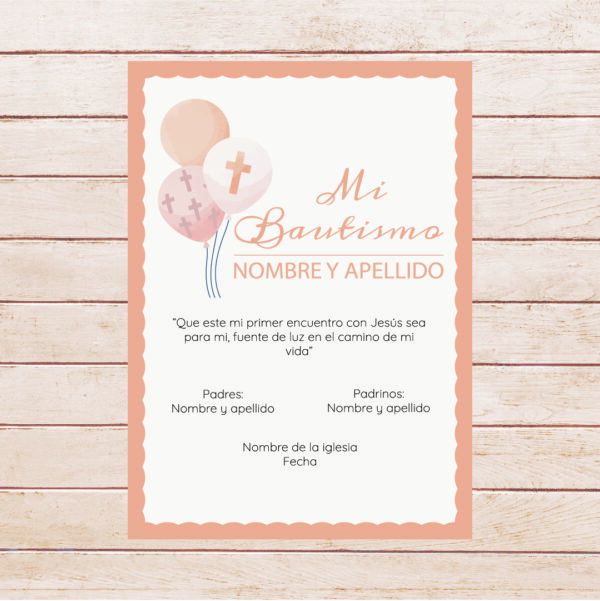 Estampita Bautismo -  Modelo 05