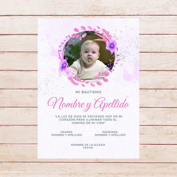 Estampita Bautismo -  Modelo 06