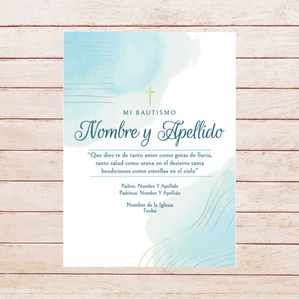 Estampita Bautismo -  Modelo 07