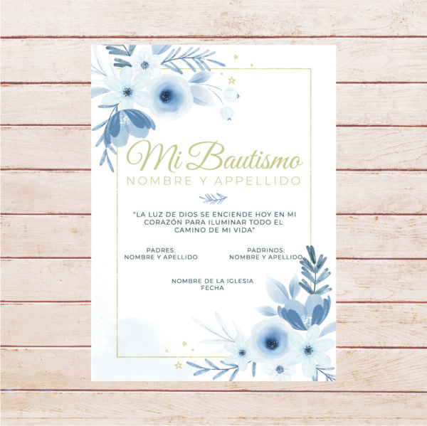 Estampita Bautismo -  Modelo 10