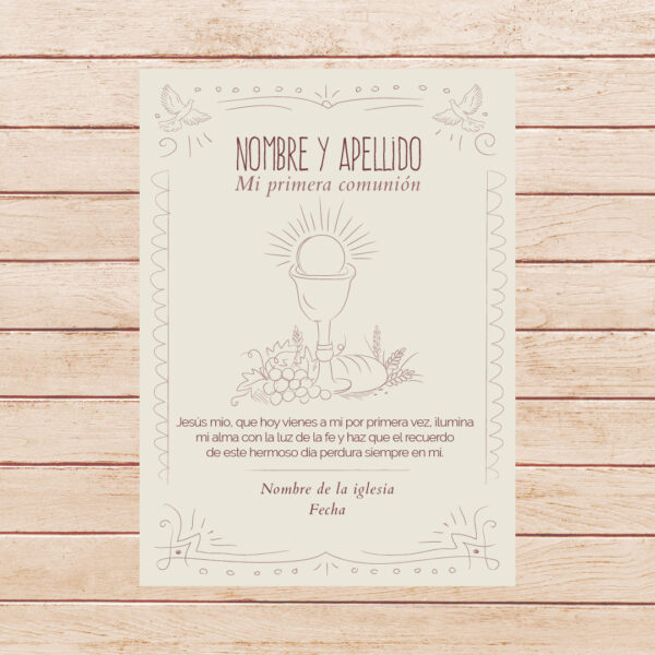 Estampita Comunión -  Modelo 01
