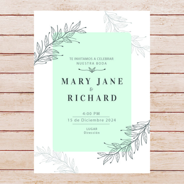 Tarjetas Invitaciones Bodas Casamientos -  Modelo 01