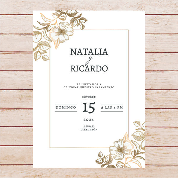 Tarjetas Invitaciones Bodas Casamientos -  Modelo 07