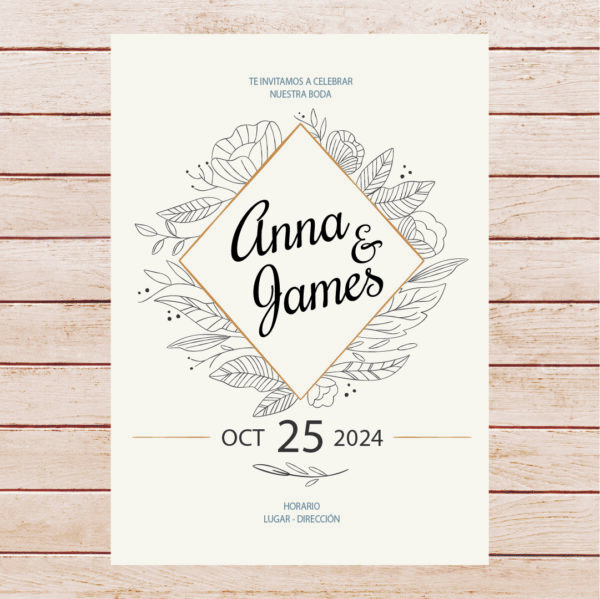 Tarjetas Invitaciones Bodas Casamientos -  Modelo 18